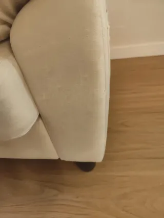 A+ Sofá de terciopelo beige