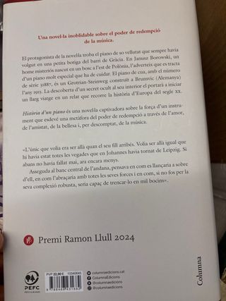 Història d'un piano: Premi Ramon Llull 2024