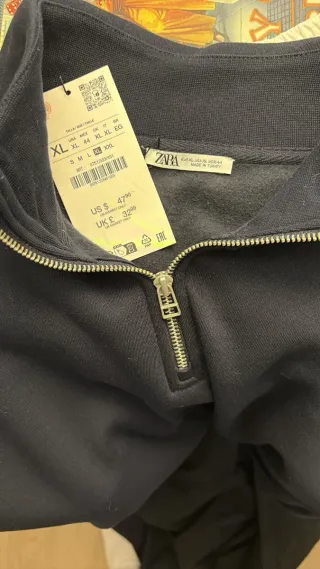 Jersey Zara azul con cremallera