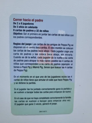 Juego de cartas Peppa Pig +3 años