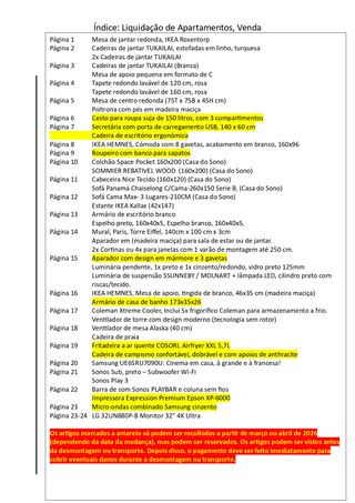 Liquidação total de apartamento
