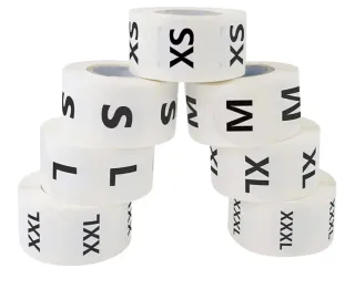 21 Etiquetas Adhesivas Tallas Ropa.