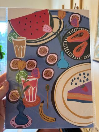 Ilustração Decorativa Frutas e Flores