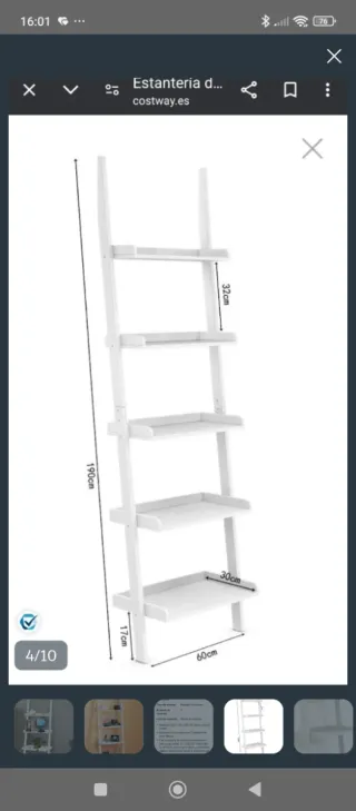 Estantería Escalera Blanca Madera