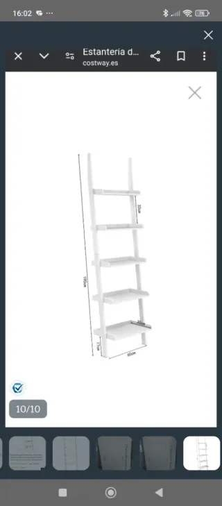 Estantería Escalera Blanca Madera