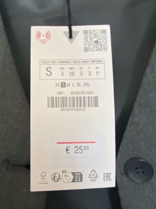 Chaleco gris Zara Talla S