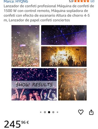 Lanzador de confeti profesional 1500W