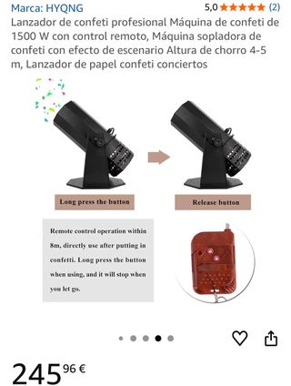 Lanzador de confeti profesional 1500W