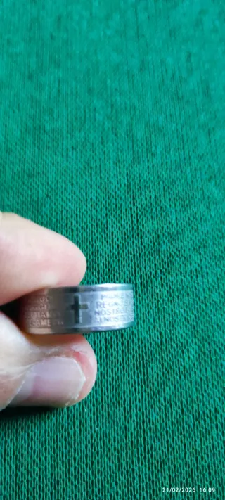 Anello Acciaio Croce Padre Nostro