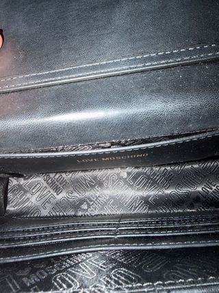 Bolso Moschino Negro Dorado Cadena