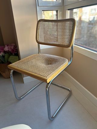 Silla Cesca de madera y rejilla