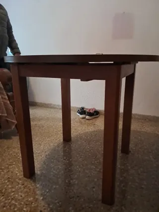 Mesa redonda madera y cristal