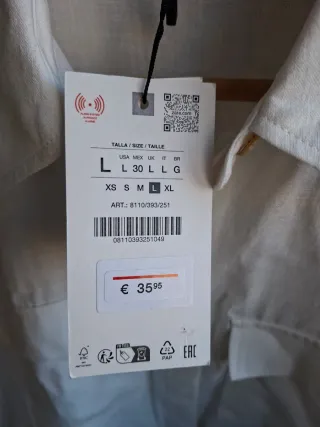 Blusa Zara Blanca Manga Corta