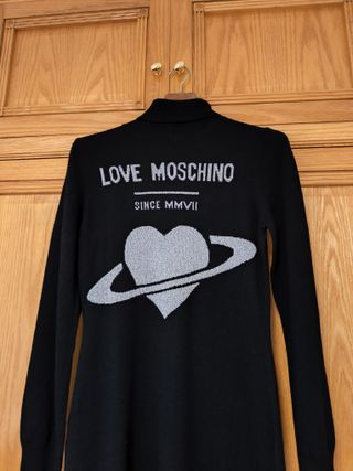 Vestido Love Moschino Lana Negro Plata