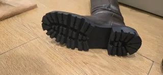 Botas altas ZARA piel track marrones