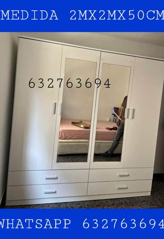 Armario 2m x 2m x 50cm con Espejos