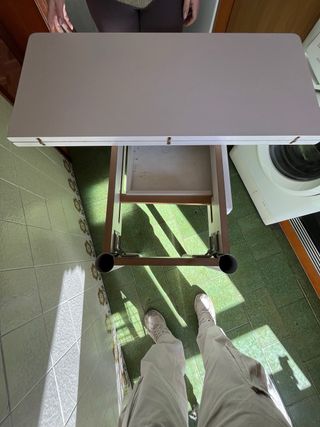 Mesa de cocina plegable blanca