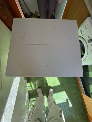 Mesa de cocina plegable blanca