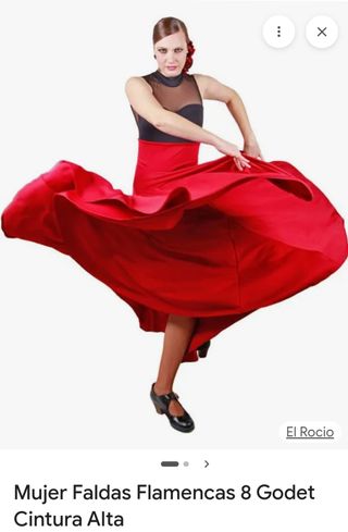 Falda Flamenca Roja Mujer