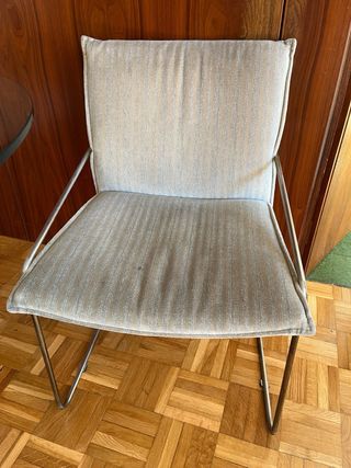 Mesa cristal redonda + 3 sillas