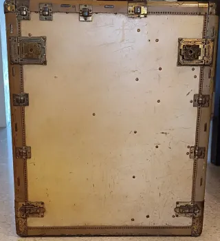 Baúl Viaje Vintage Hartman Beige y Dorado