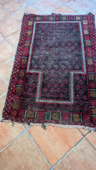 Tappeto Tunisino Lana Anni '80 Fatto a Mano