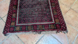 Tappeto Tunisino Lana Anni '80 Fatto a Mano