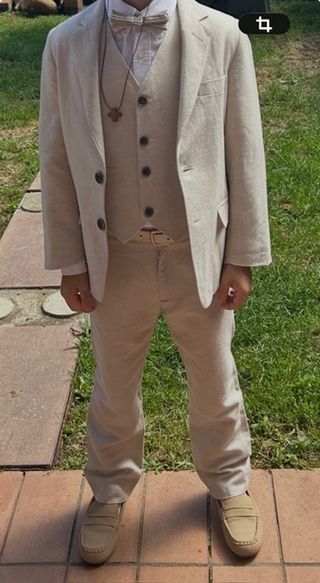 Traje de comunión niño beige