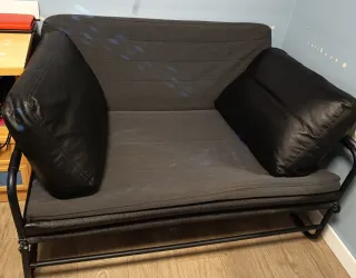 Sofá Cama Negro y Gris