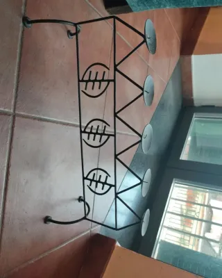 Porta candele in metallo nero