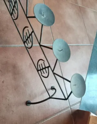 Porta candele in metallo nero