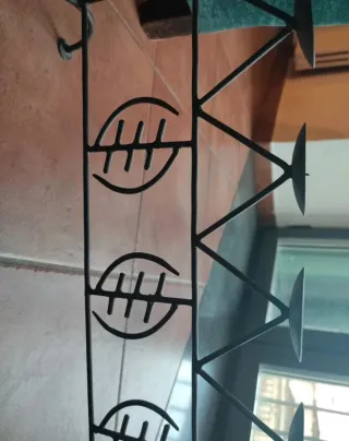 Porta candele in metallo nero