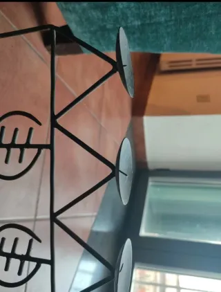 Porta candele in metallo nero