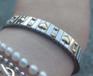 Bracciale Oro Giallo 750 Cuori e Sfere