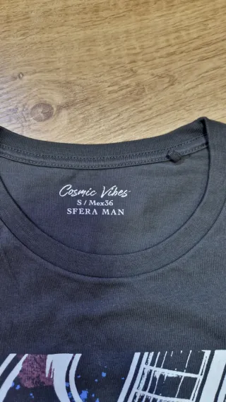 Camiseta Negra Guitarra Estampada Talla S