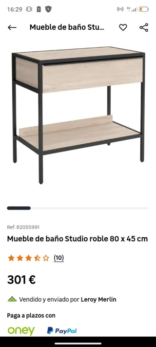 Mueble de baño Studio roble 80x45cm