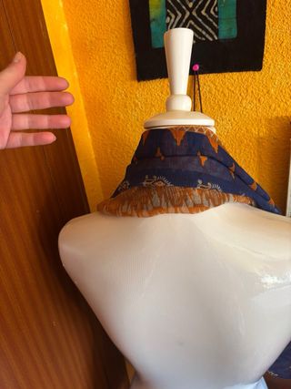 Pañuelo azul y naranja nuevo