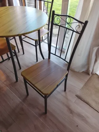 Mesa redonda 90cm y 4 sillas