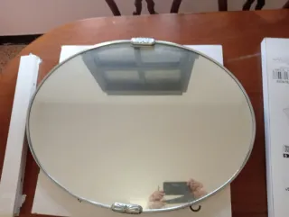 Espejo redondo plateado