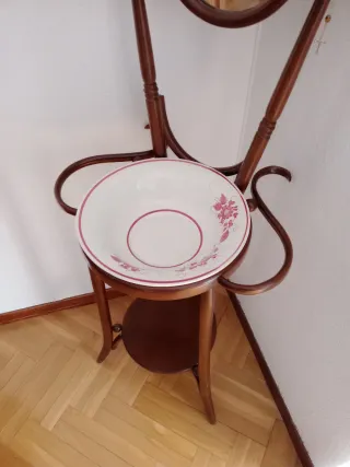 Mueble tocador espejo lavabo madera