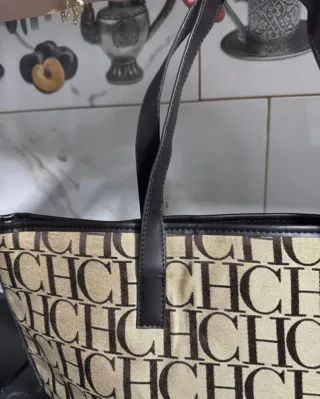 Bolso Tote Carolina Herrera Beige Marrón