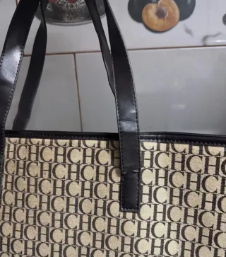 Bolso Tote Carolina Herrera Beige Marrón