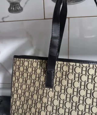 Bolso Tote Carolina Herrera Beige Marrón