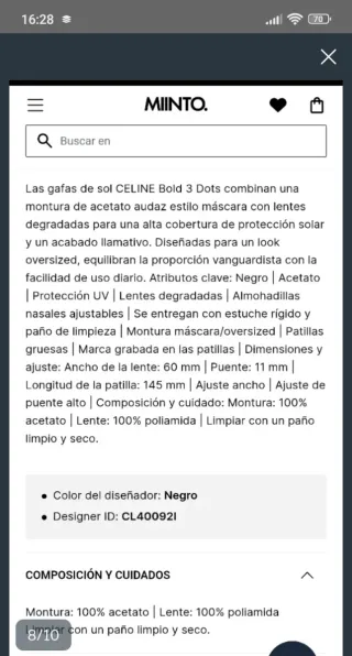 Gafas de sol Celine Paris