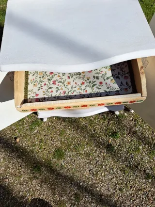 Pareja Mesitas Noche Antiguas Pintadas