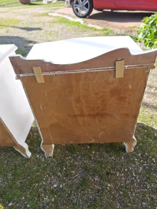 Pareja Mesitas Noche Antiguas Pintadas