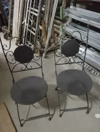 Coppia sedie vintage in metallo da giardino