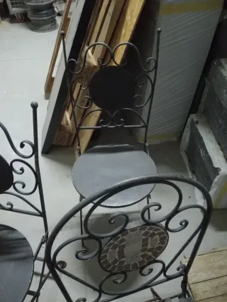 Coppia sedie vintage in metallo da giardino