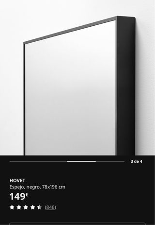 Specchio da terra HOVET Ikea Nero in metallo