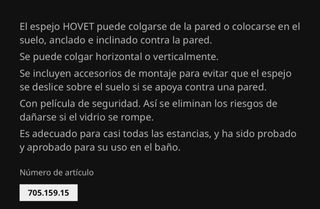 Specchio da terra HOVET Ikea Nero in metallo